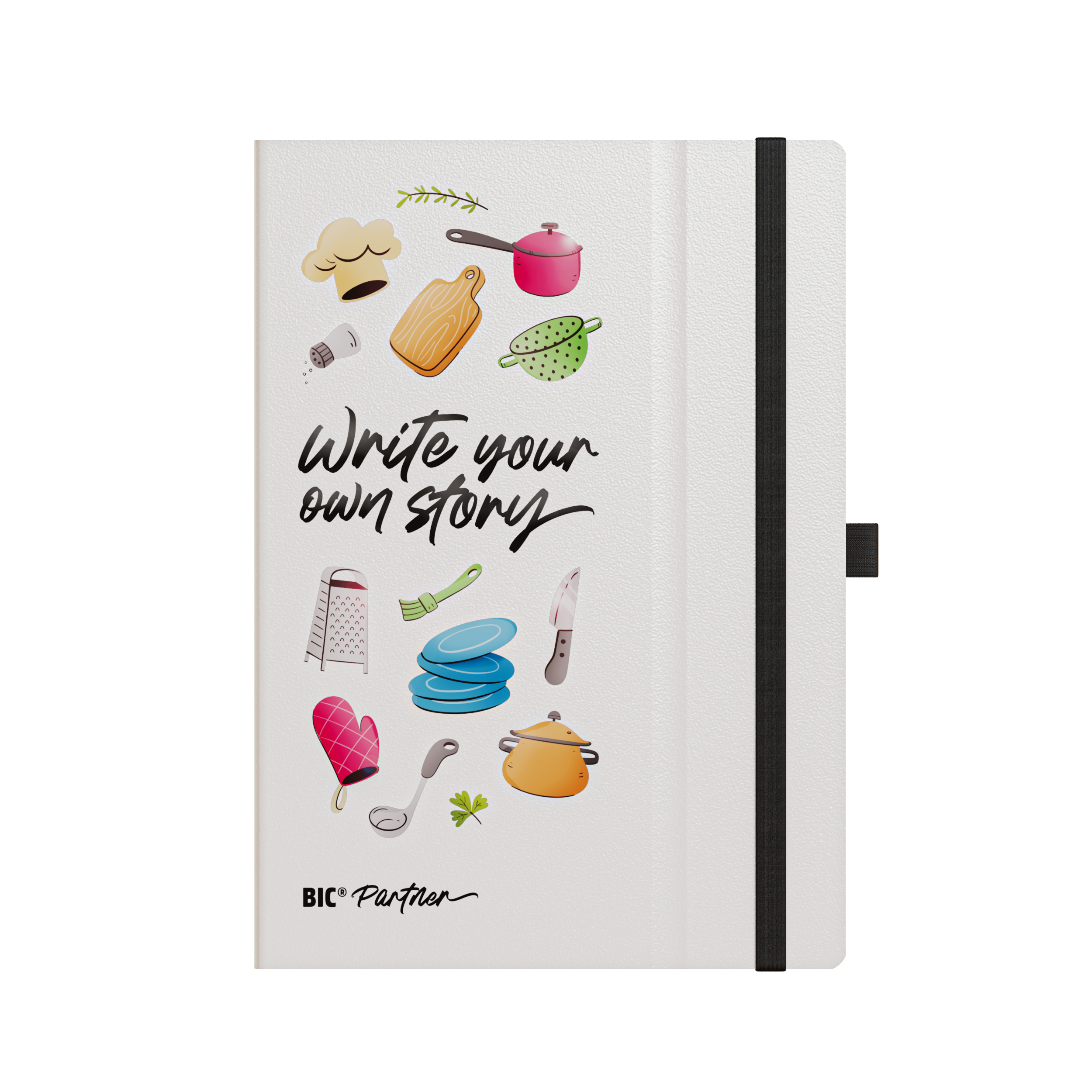 Bic® Partner A5 Hard Cover — El cuaderno BIC® Partner A5 de tapa dura con páginas rayadas tiene una cubierta especial que combina rigidez y flexibilidad al mismo tiempo, permitiendo una fácil consulta lateral de parte de las páginas internas sin necesidad de abrirlo por completo. Este cuaderno se convierte en un compañero de viaje fiable, perfecto para escribir, capturar pensamientos y tomar notas. Todos los cuadernos BIC están fabricados en Italia con papel certificado FSC.