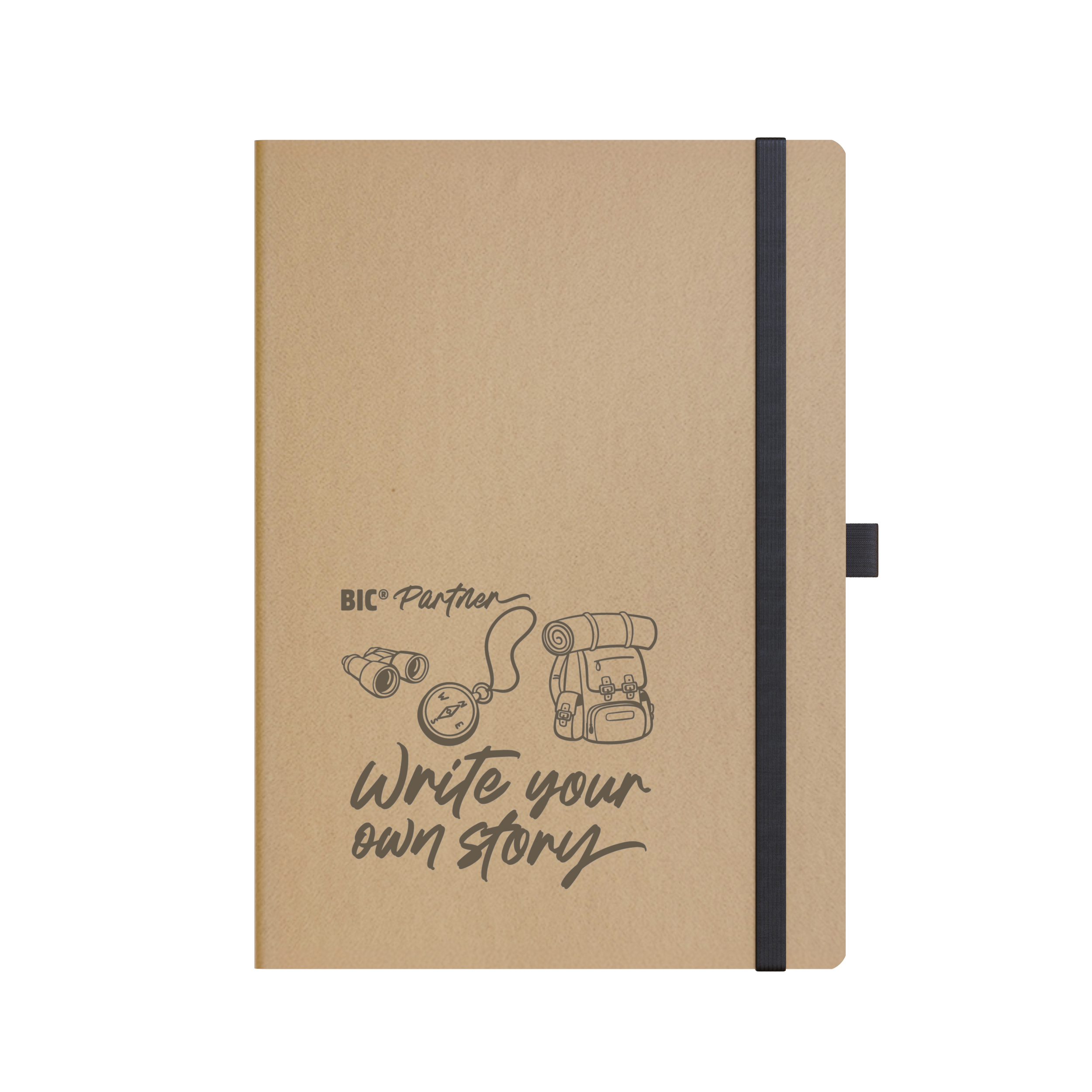 Bic® Partner A5 Fruitcover — El cuaderno BIC® Partner A5 FruitCover con páginas rayadas recicladas viene con una cubierta que, además de adaptable y resistente, está hecha con un 39% de residuos de manzana. Con el tamaño perfecto para llevarlo a cualquier parte, este cuaderno es un compañero de viaje confiable, ideal para escribir, capturar pensamientos y tomar notas. Todos los cuadernos BIC están hechos en Italia con papel FSC.